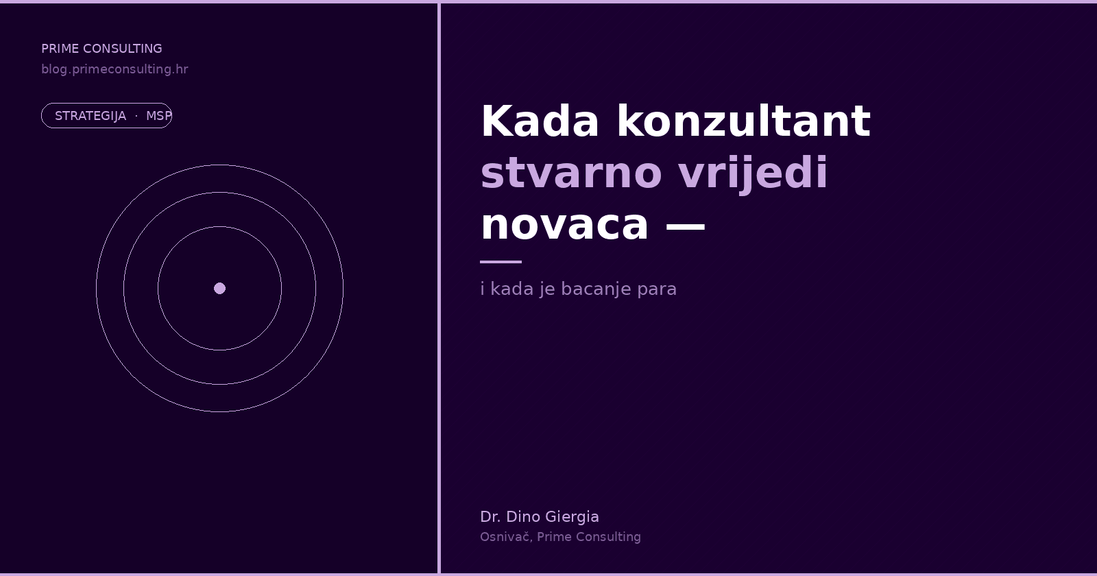 Kada konzultant stvarno vrijedi novaca — i kada je bacanje para
